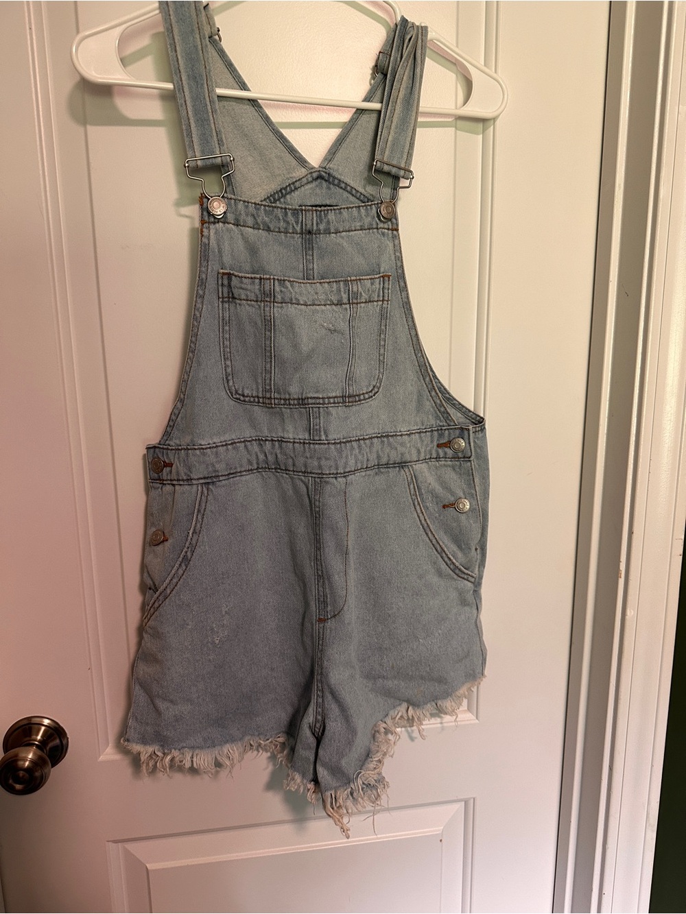 wild fable Light Wash Denim Short Overalls